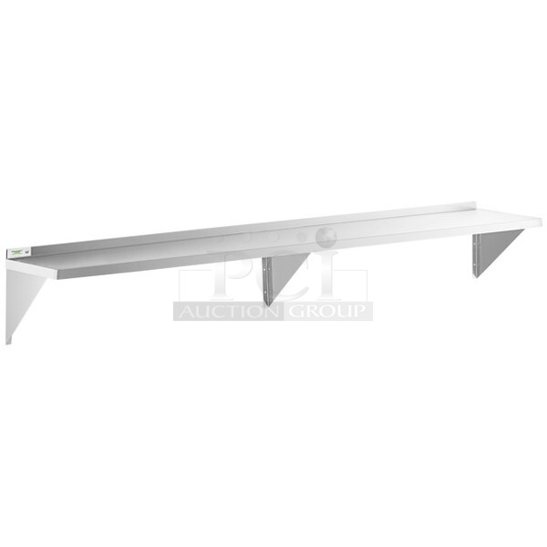 BRAND NEW SCRATCH AND DENT! Regency 600WS1884HD 16 Gauge Stainless Steel 18" x 84" Heavy Duty Wall Shelf - Image 1 of 3