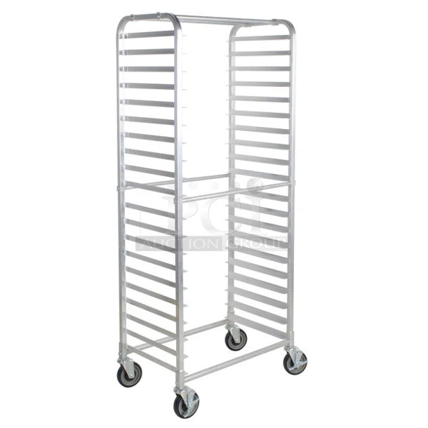 BRAND NEW SCRATCH AND DENT! Regency 109APR1826L 20 Pan Side Load Bun / Sheet Pan Rack - Unassembled. May Be Missing Pieces. - Image 1 of 2