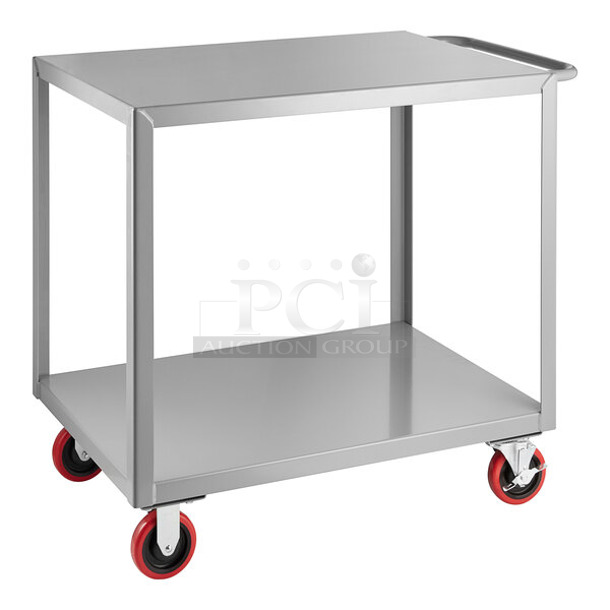 BRAND NEW SCRATCH AND DENT! Lavex 257FSUC24362 36" x 24" x 35" Two Shelf Steel Utility Cart - Fully Welded. May Be Missing Pieces.
 - Image 1 of 4