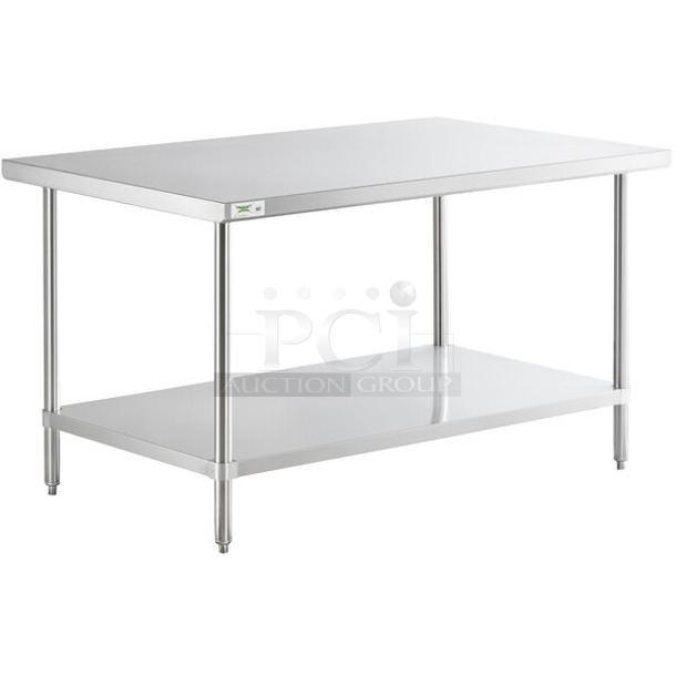 BRAND NEW SCRATCH AND DENT! Regency 600TS3660S 36" x 60" 16 Gauge Stainless Steel Commercial Work Table with Undershelf. May Be Missing Pieces. - Image 1 of 2