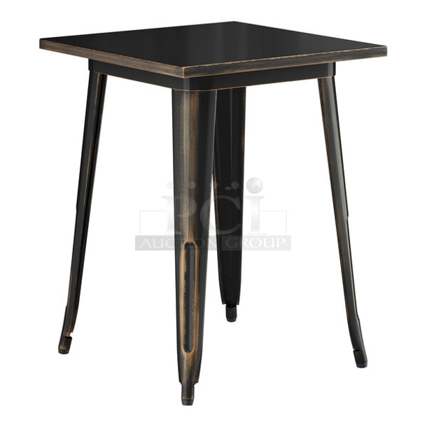3 BRAND NEW SCRATCH AND DENT! Lancaster Table & Seating 164DA2424CPD Alloy Series 24" x 24" Distressed Copper Standard Height Outdoor Table. 3 Times Your Bid! May Be Missing Pieces. - Image 1 of 8