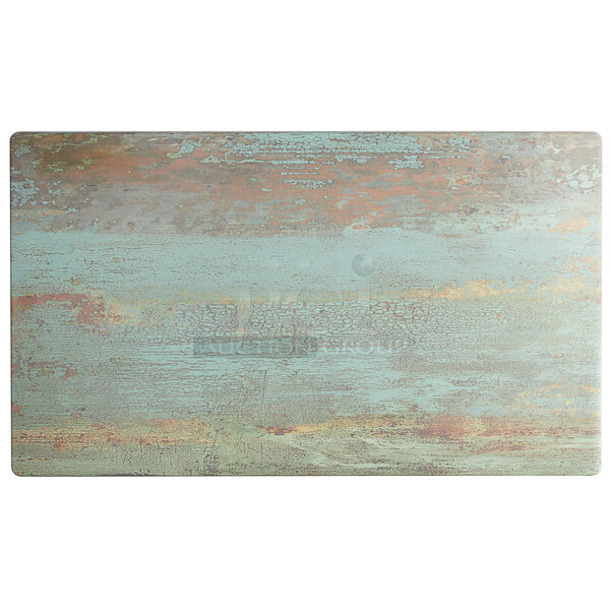 BRAND NEW SCRATCH AND DENT! Lancaster Table & Seating 427SD2848CP Excalibur 27 1/2" x 47 3/16" Rectangular Table Top with Textured Canyon Painted Metal Finish - Image 1 of 2
