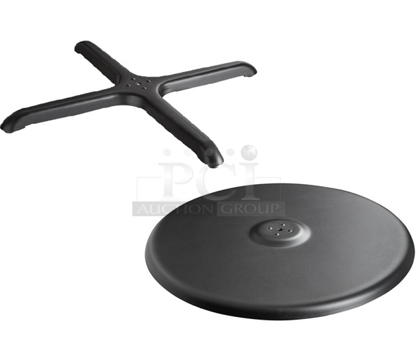 5 BRAND NEW SCRATCH AND DENT! Lancaster Table & Seating 427TB30RND/427TB3030 Excalibur 30" Outdoor Table Base Plate. 5 Times Your Bid!
 - Image 1 of 6