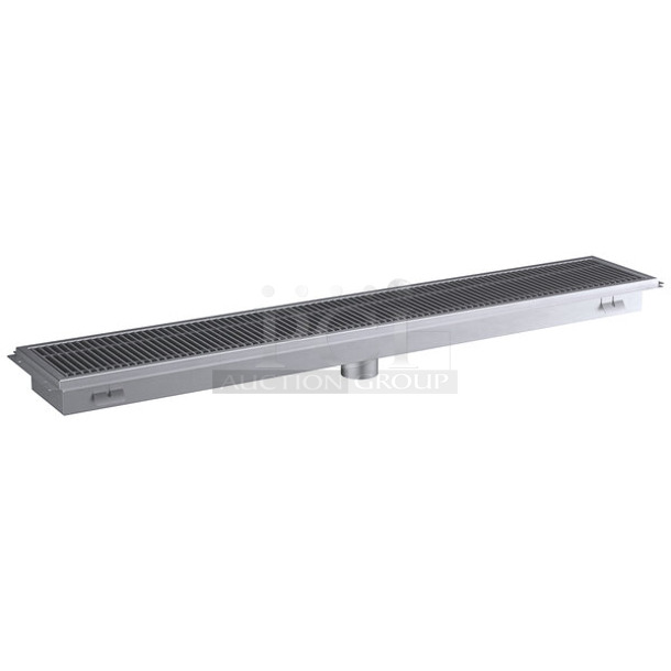 BRAND NEW SCRATCH AND DENT! Regency 600FT1272SS 12" x 72" 14-Gauge Stainless Steel Floor Trough with Grate. May Be Missing Pieces. - Image 1 of 2