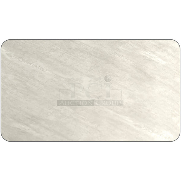 2 BRAND NEW SCRATCH AND DENT! Lancaster Table & Seating 3492442TSLT 24" x 42" Rectangular Reversible White / Gray Slate Laminated Table Top. 2 Times Your Bid! May Be Missing Pieces. - Image 1 of 3