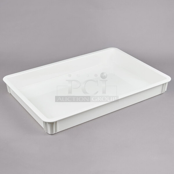 2 BRAND NEW! Cambro DB18263CW148 Camwear 18" x 26" x 3" White Polycarbonate Pizza Dough Proofing Box w/ 2 214DBC1826CW Lids. 2 Times Your Bid! - Image 1 of 6