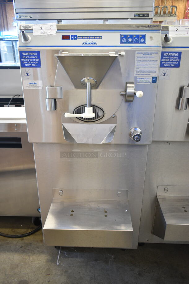 Carpigiani LB-502G Stainless Steel Commercial Water Cooled Floor Style Batch Freezer on Commercial Casters. 208/230 Volts, 3 Phase.  - Image 1 of 9