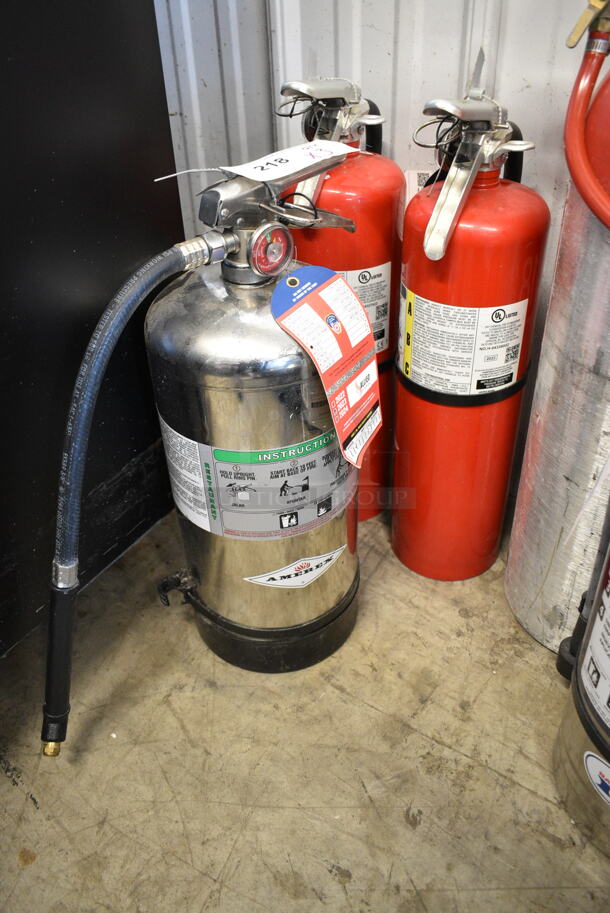 3 Various Fire Extinguishers; 1 Wet Chemical and 2 Dry Chemical. 3 Times Your Bid! Buyer Must Pick Up - We Will Not Ship This Item. - Image 1 of 7