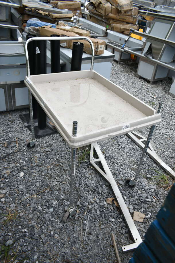 Tan Poly and Metal Cart on Commercial Casters.  - Image 2 of 3