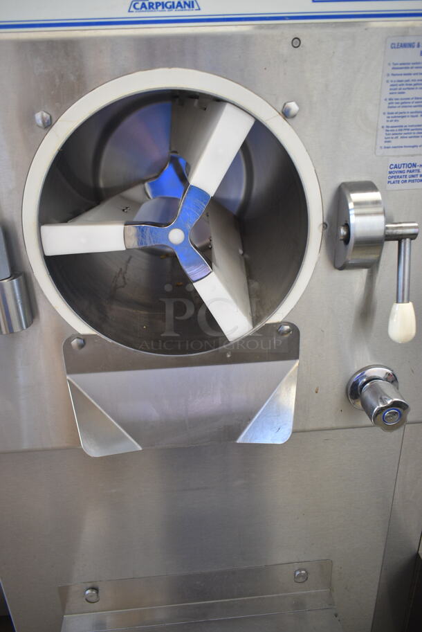 Carpigiani LB-502G Stainless Steel Commercial Water Cooled Floor Style Batch Freezer on Commercial Casters. 208/230 Volts, 3 Phase.  - Image 6 of 9