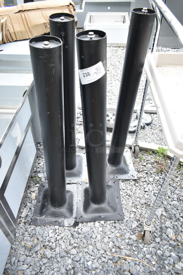 4 Black Metal Table Base Columns. 4 Times Your Bid! - Image 2 of 4