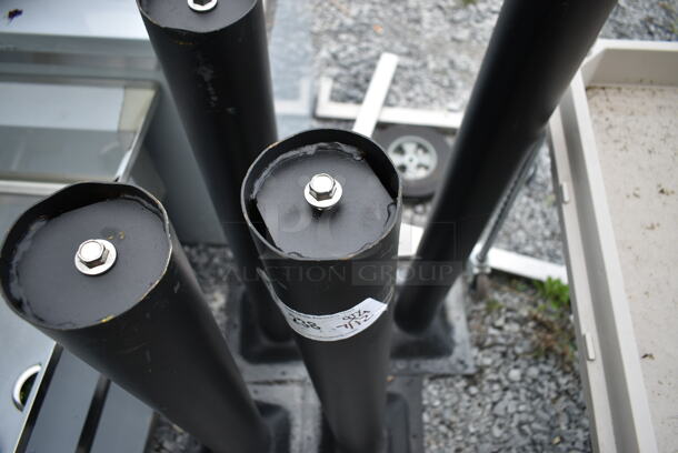 4 Black Metal Table Base Columns. 4 Times Your Bid! - Image 4 of 4