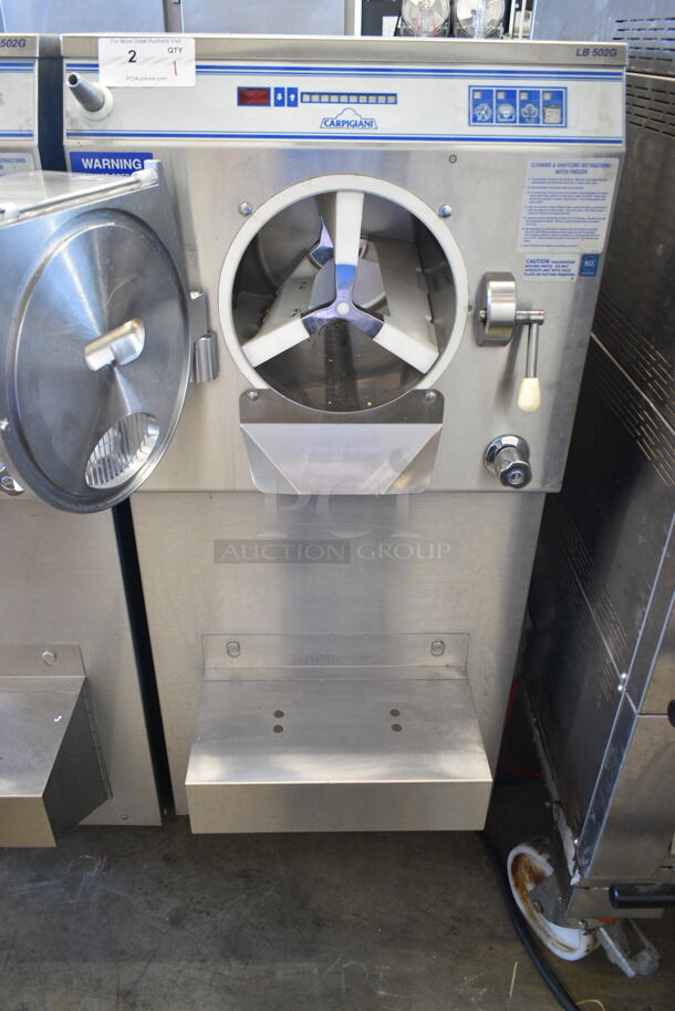 Carpigiani LB-502G Stainless Steel Commercial Water Cooled Floor Style Batch Freezer on Commercial Casters. 208/230 Volts, 3 Phase.  - Image 3 of 8