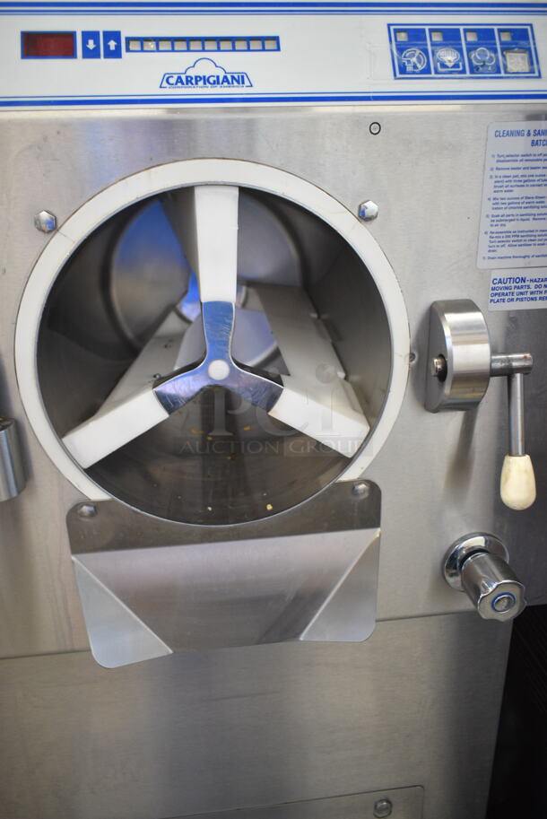 Carpigiani LB-502G Stainless Steel Commercial Water Cooled Floor Style Batch Freezer on Commercial Casters. 208/230 Volts, 3 Phase.  - Image 4 of 8