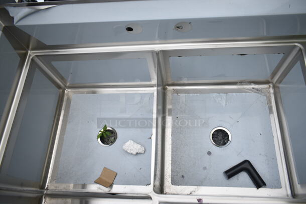 BRAND NEW SCRATCH AND DENT! Regency 600S3242424C Stainless Steel Commercial 3 Bay L Shaped Sink w/ Left Side Drain Board. No Legs. Bays 24x24. Drain Boards 22x26 - Image 6 of 8