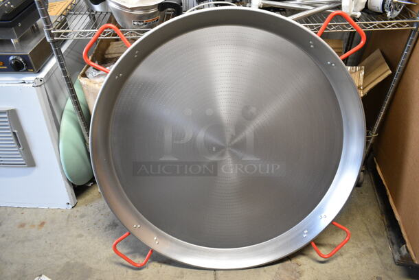 BRAND NEW SCRATCH AND DENT! Vigor 473PAELLA35C Metal 36" Round Paella Pan Skillet w/ 4 Handles.  - Image 2 of 4