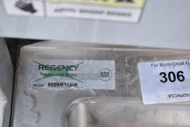BRAND NEW SCRATCH AND DENT! Regency 600SM16206 25" 16 Gauge Stainless Steel One Compartment Floor Mop Sink - 20" x 16" x 6" Bowl - Image 4 of 4