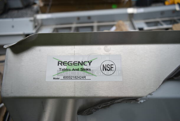 BRAND NEW SCRATCH AND DENT! Regency 600S2182424R Stainless Steel Commercial 2 Bay Sink w/ Right Side Drain Board. No Legs. Bays 18x24x15. Drain Board 22x25 - Image 6 of 6