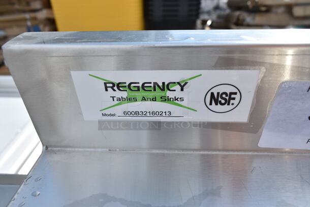 BRAND NEW SCRATCH AND DENT! Regency 600B32160213 Stainless Steel  3 Bowl Underbar Sink with Two Drainboards. Bays 10x13x10. Drain Boards 11x14.5 - Image 6 of 6