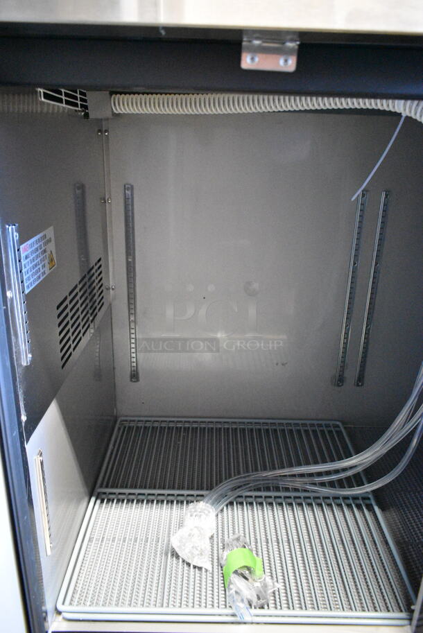 BRAND NEW SCRATCH AND DENT! 2024 Avantco 178UDD2HC Stainless Steel Commercial Black Kegerator / Beer Dispenser with (1) 2 Tap Tower - (2) 1/2 Keg Capacity. 115 Volts, 1 Phase. Tested and Working! - Image 8 of 9