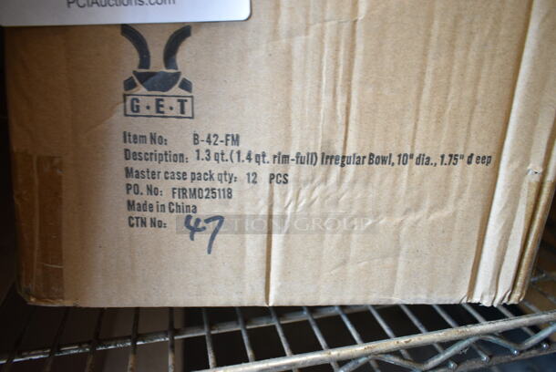 Box of 12 BRAND NEW SCRATCH AND DENT! GET B-42-FM French Mill 1.3 Qt. Irregular Bowl  - Image 3 of 3