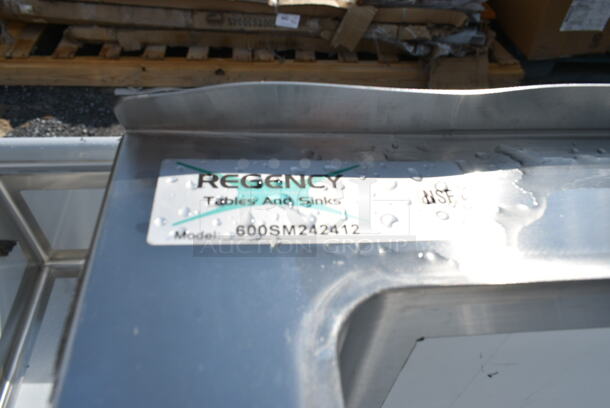 BRAND NEW SCRATCH AND DENT! Regency 600SM242412 29" 16-Gauge Stainless Steel One Compartment Floor Mop Sink - 24" x 24" x 12" Bowl - Image 4 of 4