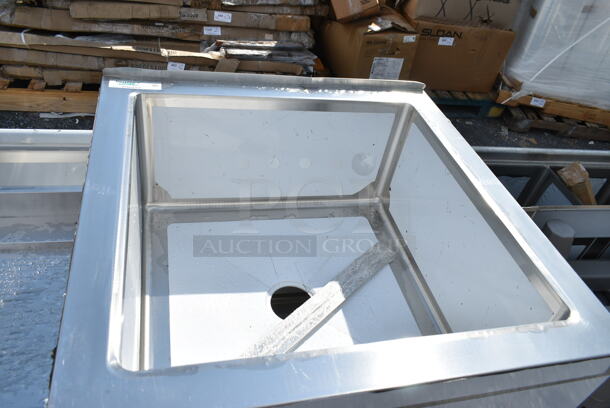 BRAND NEW SCRATCH AND DENT! Regency 600SM242412 29" 16-Gauge Stainless Steel One Compartment Floor Mop Sink - 24" x 24" x 12" Bowl - Image 3 of 4