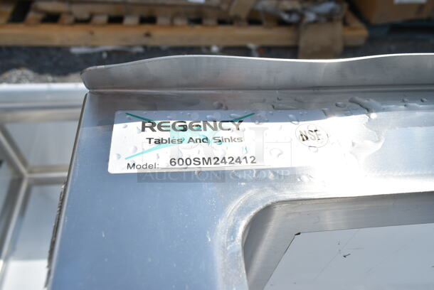 BRAND NEW SCRATCH AND DENT! Regency 600SM242412 29" 16-Gauge Stainless Steel One Compartment Floor Mop Sink - 24" x 24" x 12" Bowl - Image 4 of 4