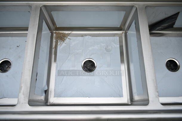 BRAND NEW SCRATCH AND DENT! Regency 600S32424224 Stainless Steel 87" 2 Bay Sink w/ Dual Drain Boards. Bays 24x24x13. Drain Boards 16.5x25.5 No Legs. - Image 4 of 6