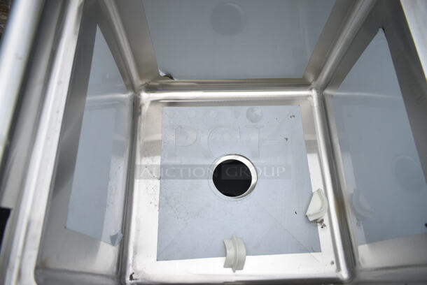 BRAND NEW SCRATCH AND DENT! Regency 600S21818 36" 16-Gauge Stainless Steel Two Compartment Commercial Utility Sink - 18" x 18" x 14" Bowl. No Legs.  - Image 4 of 5