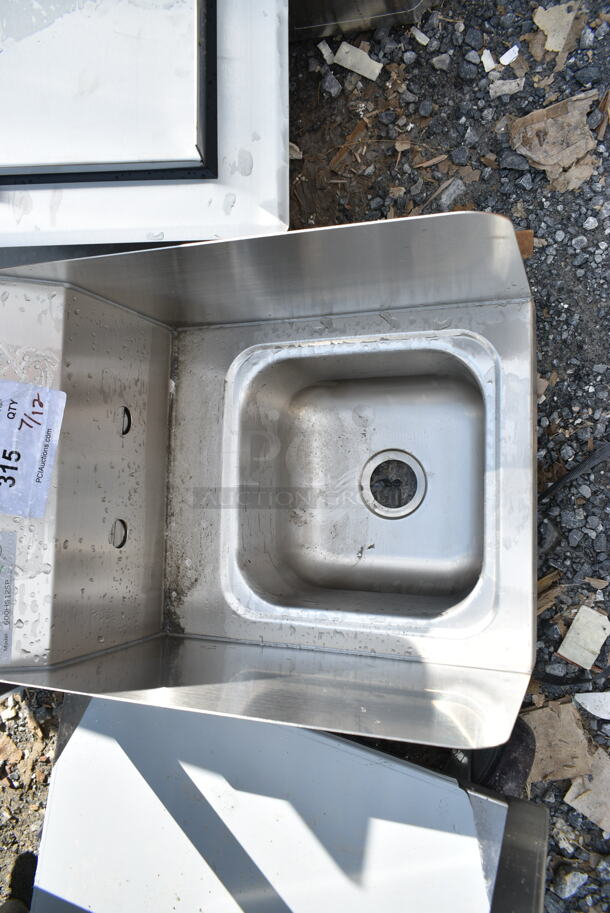 BRAND NEW SCRATCH AND DENT! Regency 600HS12SP 12" x 16" Wall Mounted Hand Sink with Side Splash. No Faucet. - Image 3 of 4