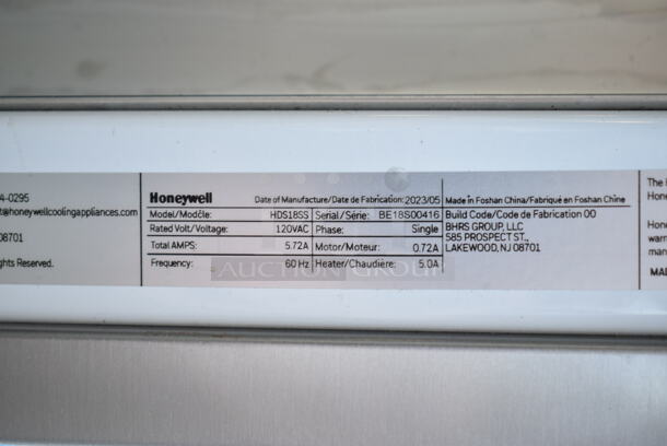 BRAND NEW SCRATCH AND DENT! Honeywell HDS18SS Stainless Steel Undercounter Dishwasher. 120 Volts, 1 Phase. - Image 10 of 10