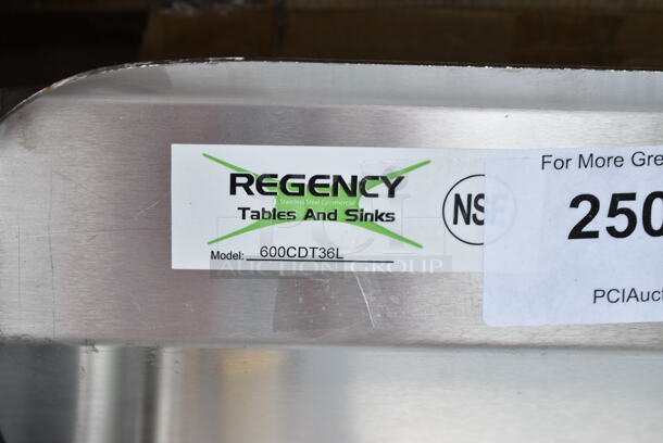 BRAND NEW SCRATCH AND DENT! Regency 600CDT36L Stainless Steel 16 Gauge 3' Clean Side Left Side Dish Table - Image 5 of 5