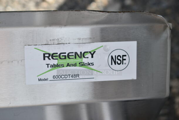 BRAND NEW SCRATCH AND DENT! Regency 600CDT48R 16 Gauge 4' Clean Dish Table - Right Drainboard - Image 4 of 4