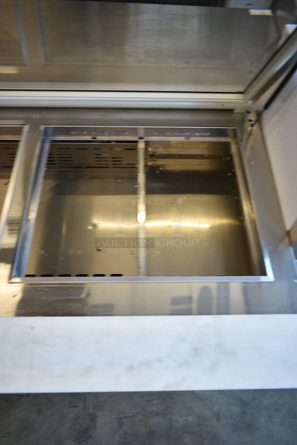Turbo Air TST-72SD-30-N Stainless Steel Commercial Prep Table w/ Clear Glass Hinge Lid on Commercial Casters. 115 Volts, 1 Phase. Tested and Working! - Image 3 of 9