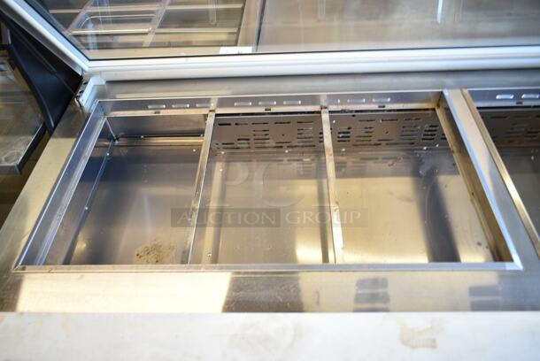 Turbo Air TST-72SD-30-N Stainless Steel Commercial Prep Table w/ Clear Glass Hinge Lid on Commercial Casters. 115 Volts, 1 Phase. Tested and Working! - Image 4 of 9