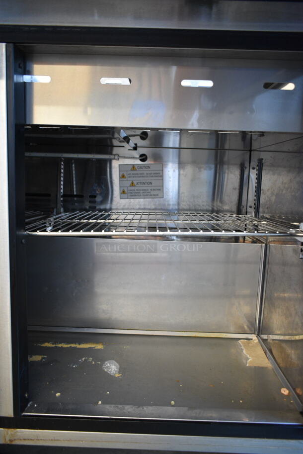 Turbo Air TST-72SD-30-N Stainless Steel Commercial Prep Table w/ Clear Glass Hinge Lid on Commercial Casters. 115 Volts, 1 Phase. Tested and Working! - Image 6 of 9