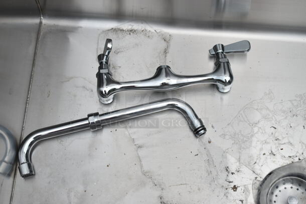 BRAND NEW SCRATCH AND DENT! Regency Stainless Steel Single Bay Sink w/ Faucet and Handles.  - Image 4 of 5