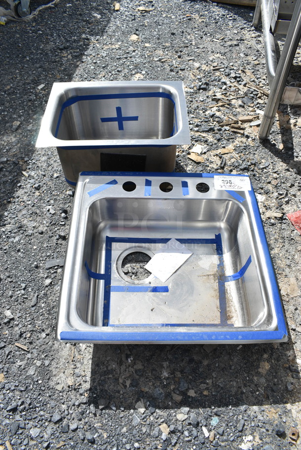 2 BRAND NEW SCRATCH AND DENT! Stainless Steel Single Bay Sinks; 438PDQ191953 Zurn Elkay PSRADQ191955L3 Celebrity Single Bowl ADA Drop-In Sink with Three Faucet Holes - 16" x 13 1/2" x 5 3/8" Bowl. 2 Times Your Bid! - Image 1 of 7