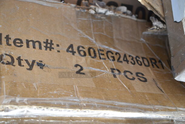 2 Boxes of 2 BRAND NEW SCRATCH AND DENT! Regency 460EG2436DR1 24" x 36" Green Epoxy Wire Drying Rack Shelf - 1 1/4" Slots. 2 Times Your Bid! May Be Missing Pieces. - Image 4 of 4