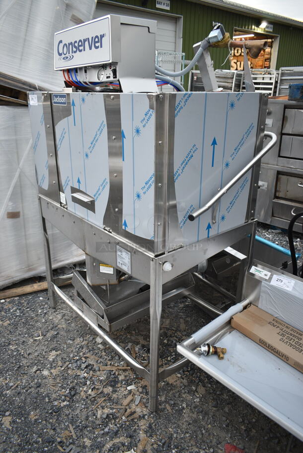 BRAND NEW SCRATCH AND DENT! 2023 Jackson Conserver XL2 Stainless Steel Commercial Double Conveyor Door Type Dishwasher Low Temperature Chemical Sanitizing. 115 Volts, 1 Phase.  - Image 2 of 11