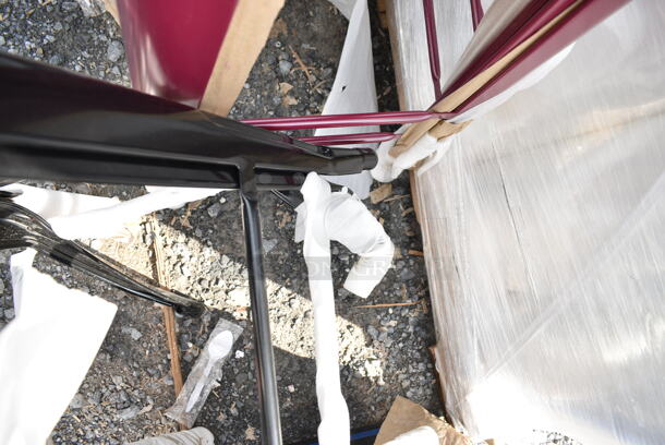 4 BRAND NEW SCRATCH AND DENT! Lancaster Table & Seating Bar Height Bar Stools; 2 Maroon and 2 Black. 4 Times Your Bid! - Image 6 of 7