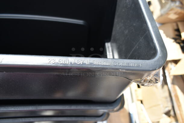3 BRAND NEW SCRATCH AND DENT! Rubbermaid FG500988 Black Poly Slim Jim Trash Cans. 3 Times Your Bid! - Image 4 of 5
