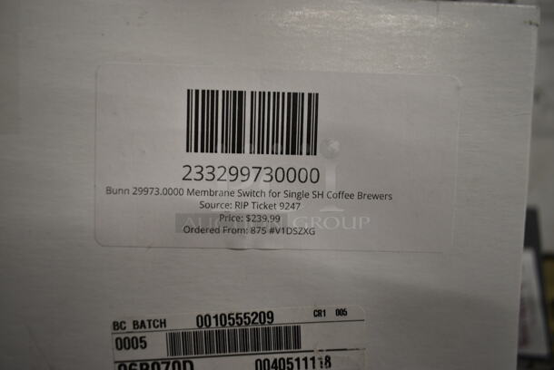 BRAND NEW SCRATCH AND DENT! 233299730000 Bunn 29973.0000 Membrane Switch for Single SH Coffee Brewers and Bunn Label - Image 4 of 6