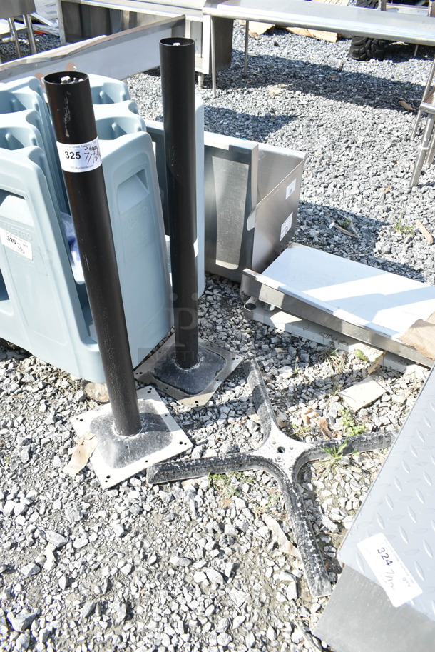 ALL ONE MONEY! Lot of BRAND NEW SCRATCH AND DENT! Items; 2 Table Base Columns and 1 Cross Base Foot.  - Image 2 of 4