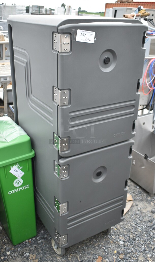 BRAND NEW SCRATCH AND DENT! Cambro 1826DTC 1826DTC615 Camcarts® Charcoal Gray Insulated Sheet Pan Carrier with Casters - Image 2 of 7