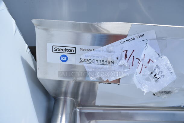 BRAND NEW SCRATCH AND DENT! Steelton 522CS11818N 23 1/2" 18-Gauge Stainless Steel One Compartment Commercial Sink without Drainboard - 18" x 18" x 12" Bowl - Image 5 of 5