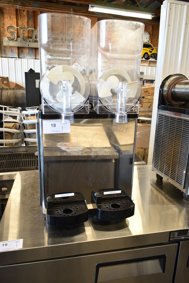 Icetro Stainless Steel Commercial Countertop Slushie Machine w/ 2 Hoppers. No Lids. 115 Volts, 1 Phase. Tested and Working! - Image 1 of 6