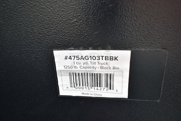 BRAND NEW SCRATCH AND DENT! Lavex 475AG103TBBK Black 1 Cubic Yard Black Standard-Duty Tilt Truck / Trash Cart (1250 lb. Capacity) - Image 5 of 5