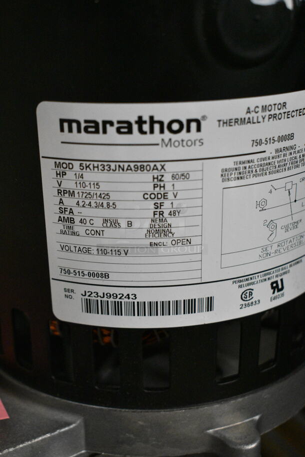 BRAND NEW SCRATCH AND DENT!  Marathon 5KH33JNA980AX Compressor. 110-115 Volts, 1 Phase.  - Image 5 of 6